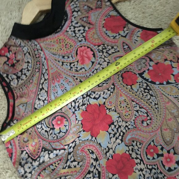 Y2K Made in Canada Vintage Paisley Keyhole Gothic Maid Top - Picture 10 of 14